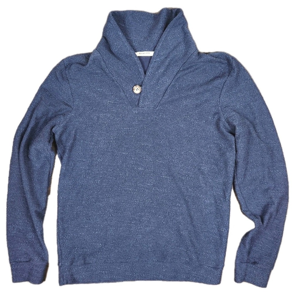 Marine Layer Sweater Shawl‎ Neck Denim Blue Sz S Davis Lightweight Cotton Blend